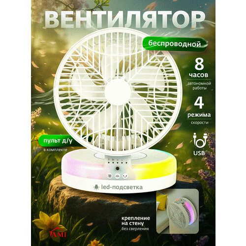 Вентилятор напольный мощный Air портативный поворотный кондиционер c пультом управления белый 3 скорости Ами Мебель 2749₽