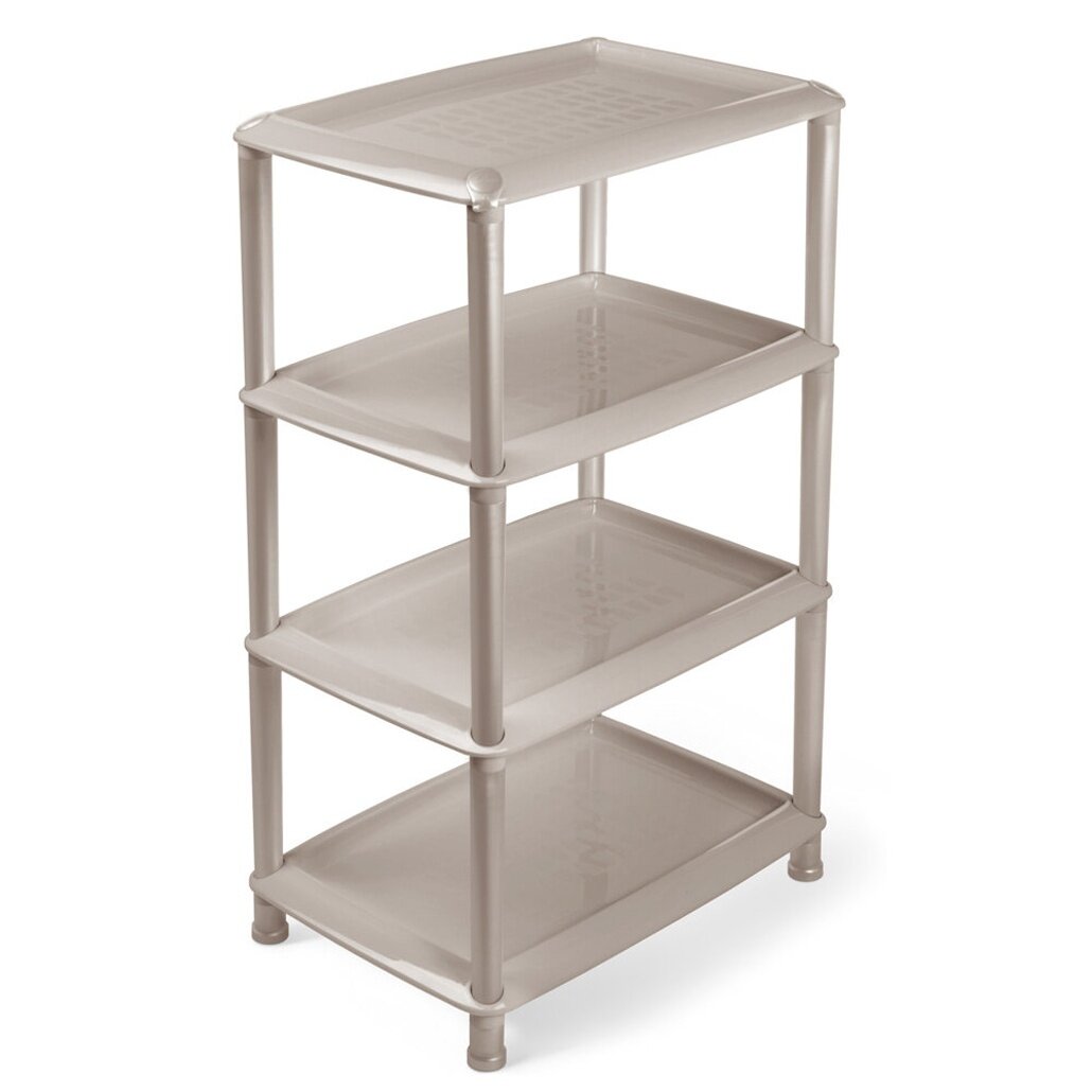 Этажерка пластиковая 'Джета' 4 полки размер 44x31x77см цвет коричнево-серый