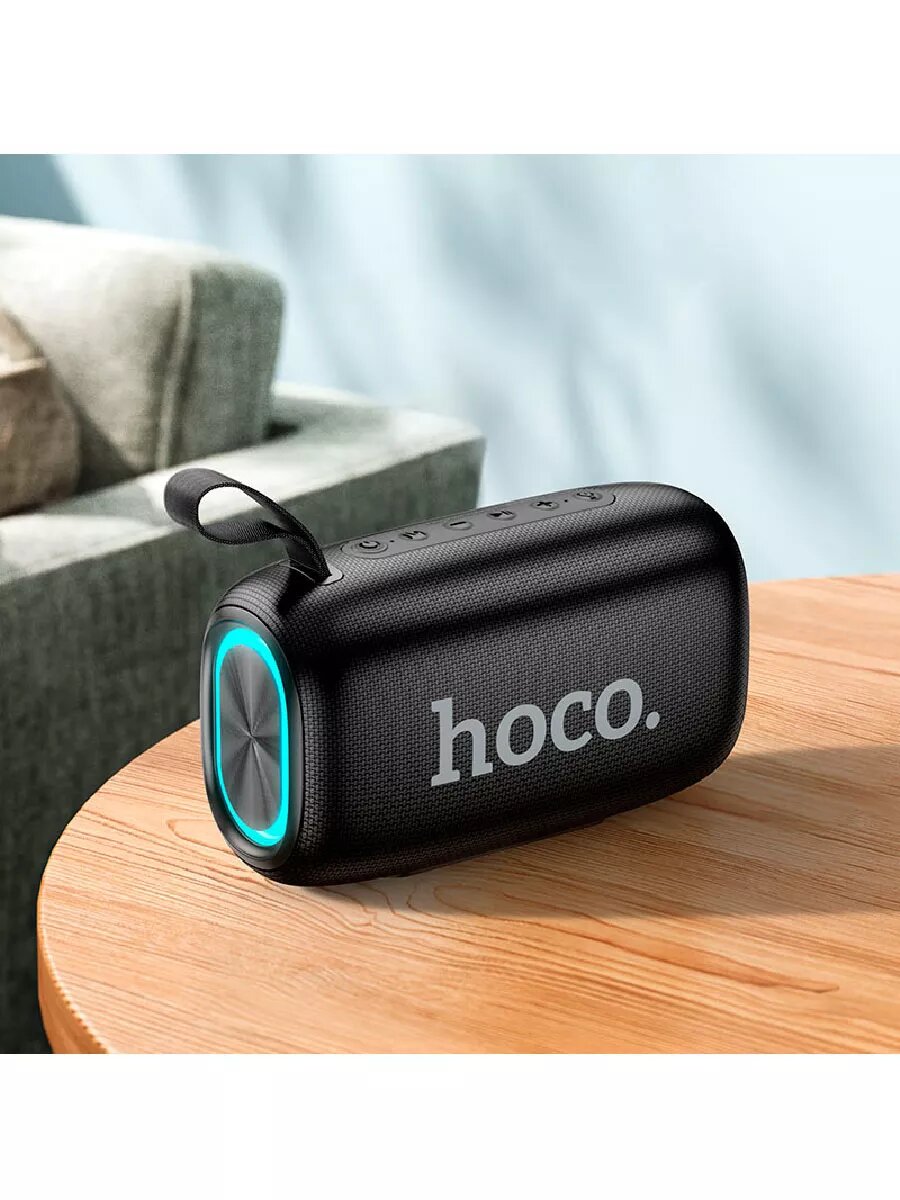 Портативная колонка Hoco "HC25", 20Вт, IPX4, 4000мАч, с овальной световой панелью — фото 1