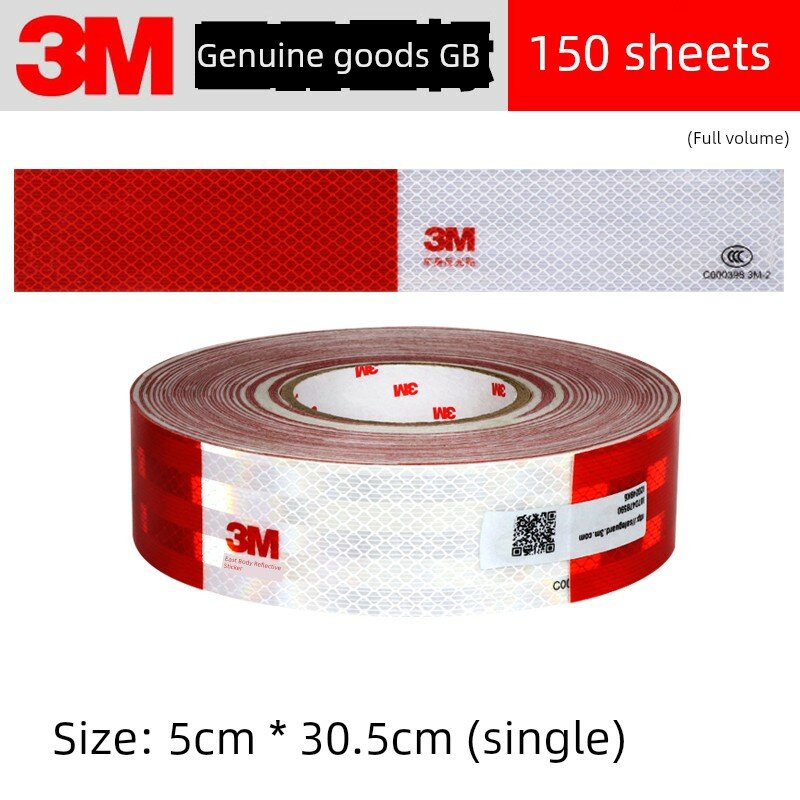 3M Ultra-Grade Красно-белая отражающая предупреждающая лента - 150 листов, высокая видимость для дорожных знаков и