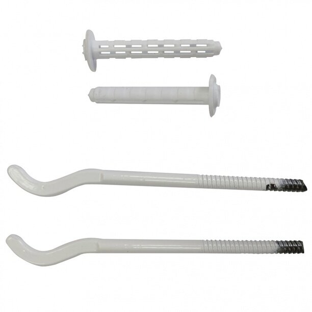 Комплект плоских кронштейнов с дюбелями 72х170 мм белый