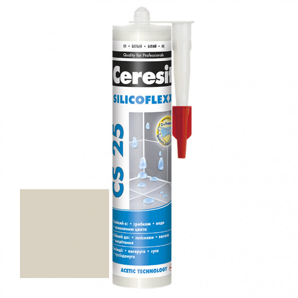 Силиконовая затирка Ceresit СS 25 багама 280 мл