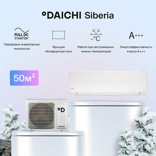 Тепловой насос Daichi SIB50AVQS1R/SIB50FVS1R (настенный кондиционер сплит-система), для помещений до 50 кв. м.