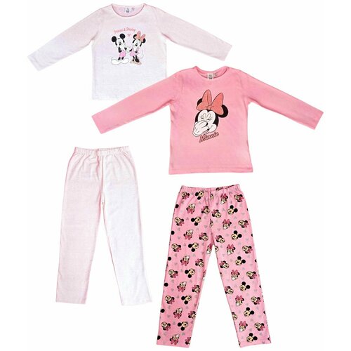 Пижама , размер 116, бежевый, розовый комплект из четырех лонгсливов 6 месяцев 5 лет 5 лет 108 см разноцветный