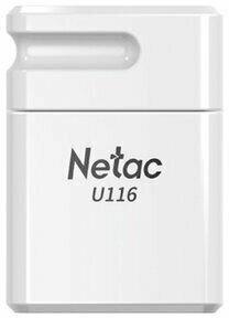 Флеш-диск 64 GB NETAC U116, USB 2.0, белый