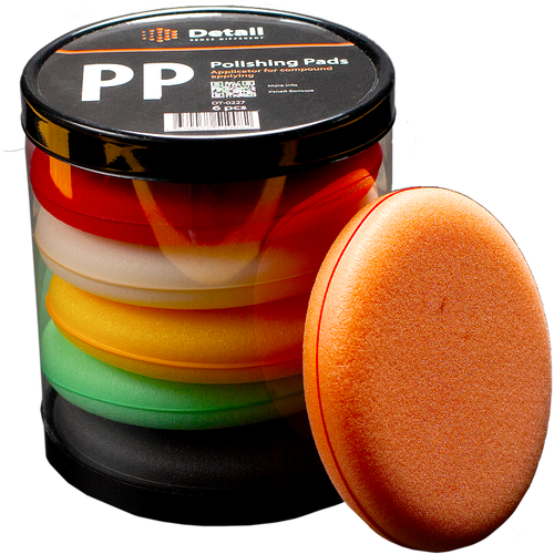 Комплект аппликаторов поролоновых круглых Detail PP "Polishing Pads" 10,5*2 см (6 штук)