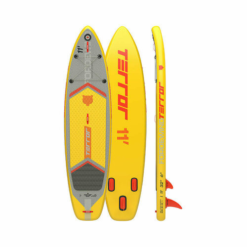 Cап борд надувной двухслойный TERROR SUP Yellow 11' FORDEWIND желтая / Sup board, сапборд, доска для сап серфинга