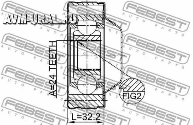 FEBEST 1211-TERSHA ШРУС кардана KIA SORENTO 02- 1211-TERSHA