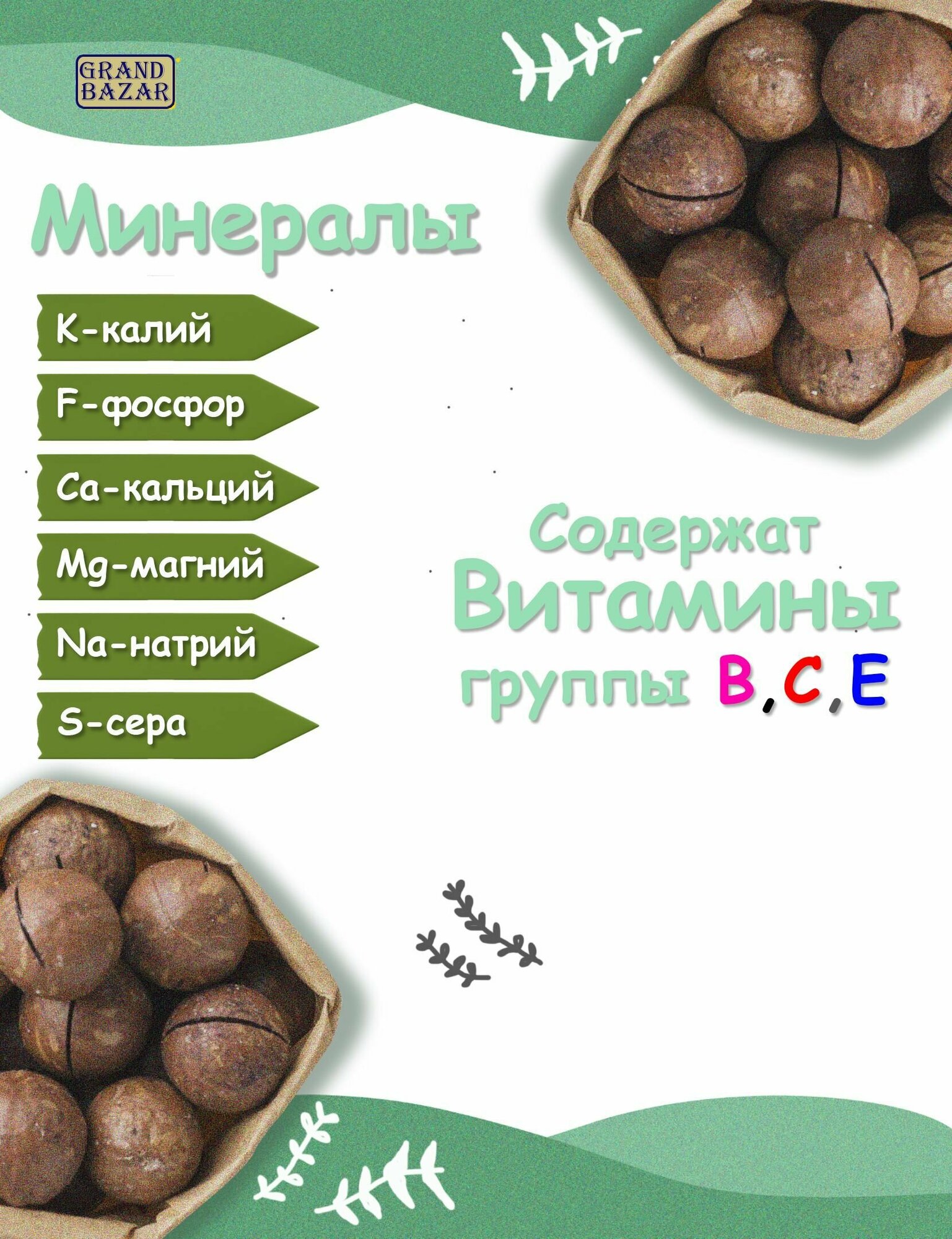 Макадамия орех в скорлупе калибр 5А с ключом, 1кг - фотография № 3