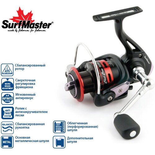 катушка безынерционная surf master black bass fb 1500 6 1500 Катушка безынерционная Surf Master Black Bass FB