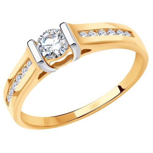 фото Sokolov кольцо из золота с фианитами swarovski 81010512, размер 18