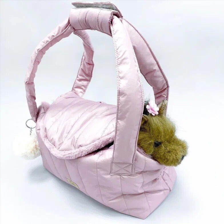 Переноска сумка слинг для животных пудровыйPuffy Морозка - фотография № 3