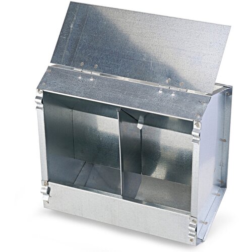 Кормушка бункерная для кроликов 2 секции металл 235 мм с металлической крышкой 1300₽