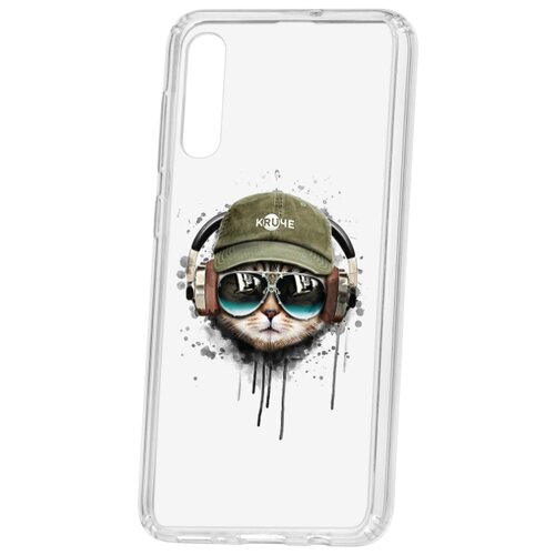 фото Чехол на samsung galaxy a50 2019 kruche print кот в наушниках