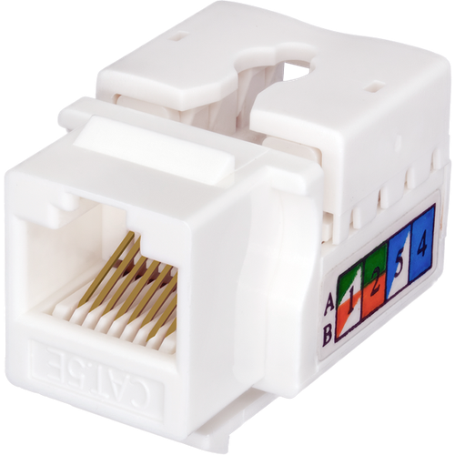 Keystone Jack 8P8C (RJ-45), UTP, Cat.5e. инструментальная заделка, белый | код.10-0313 | SUPRLAN (25шт. в упак.)