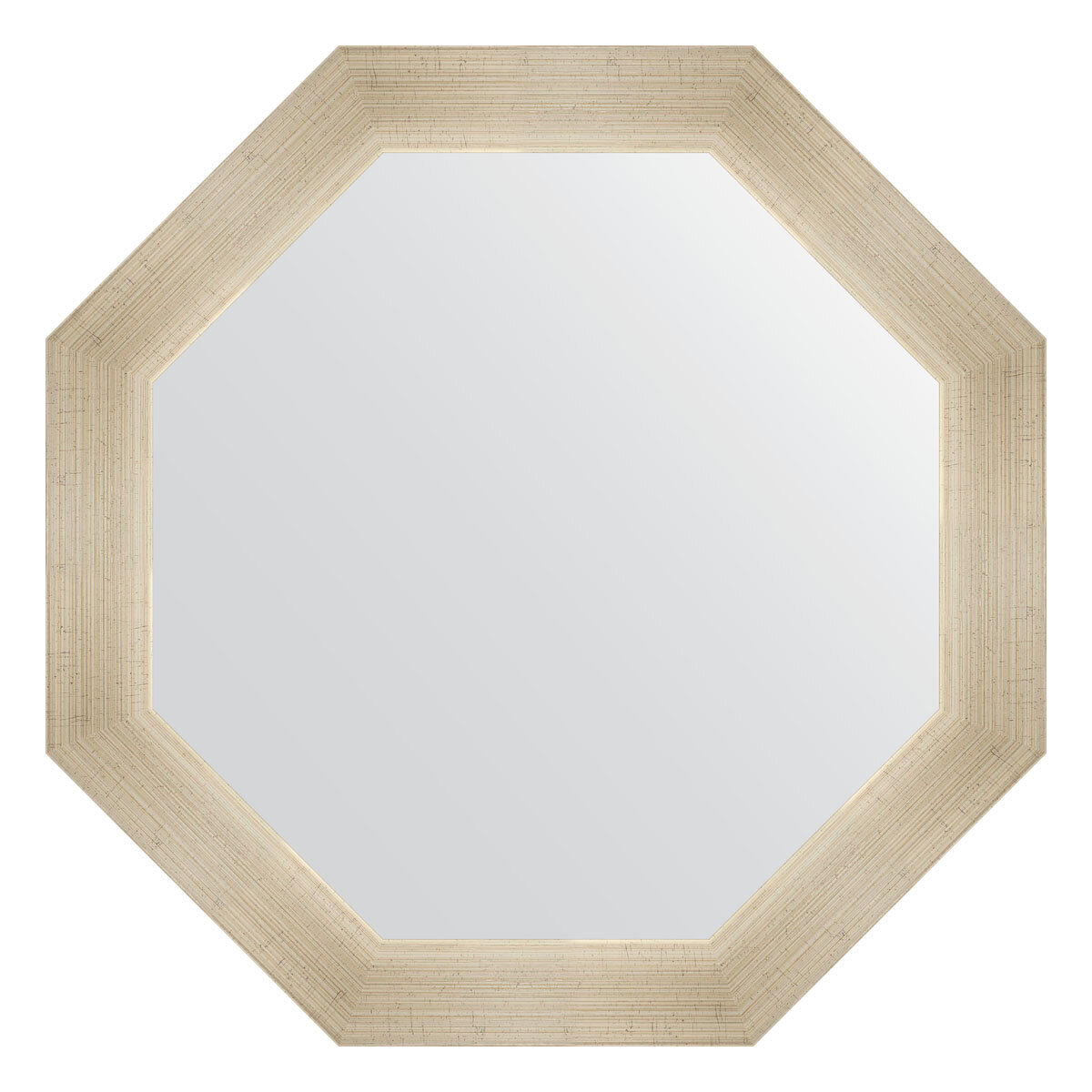 Зеркало настенное Octagon EVOFORM в багетной раме травленое серебро 55х55 см для гостиной прихожей кабинета спальни и ванной комнаты BY 3975