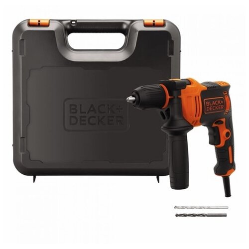 фото Ударная дрель omega, 550 вт, black+decker beh550k-qs бзп + набор сверел, кейс