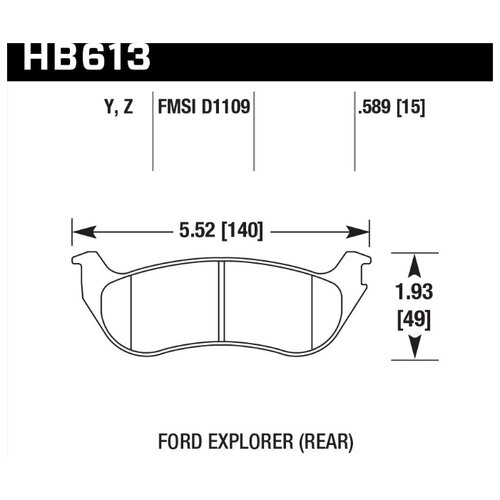Колодки тормозные HB613Y.589 HAWK LTS