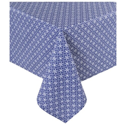 Скатерти ЗефирТекс Скатерть Snowflakes blue, снежинки, синий (110х140 см,)