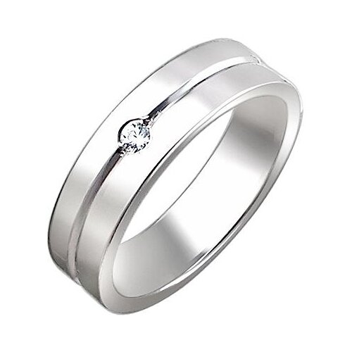 фото Эстет кольцо с 1 фианитом из серебра 01о150077, размер 17