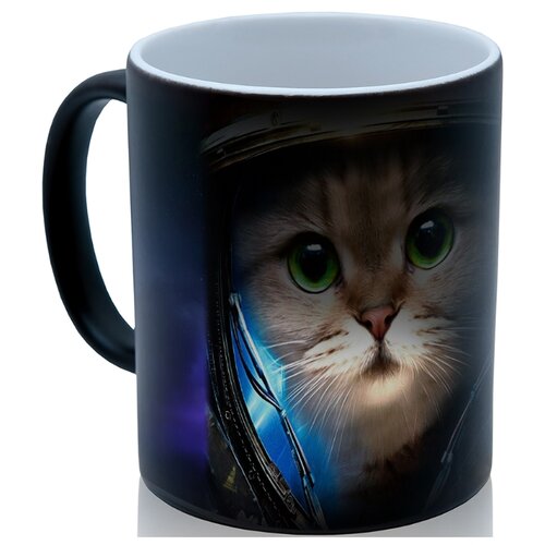 фото Кружка хамелеон кот-космонавт, красивый сувенир drabs