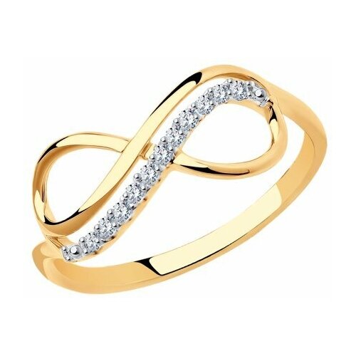фото Золотое кольцо sokolov 016622 с фианитом diamant-online