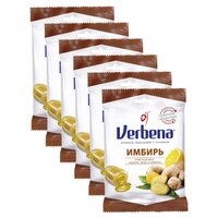 Verbena Карамель ИМБИРЬ леденцовая с начинкой, 6 шт по 60г