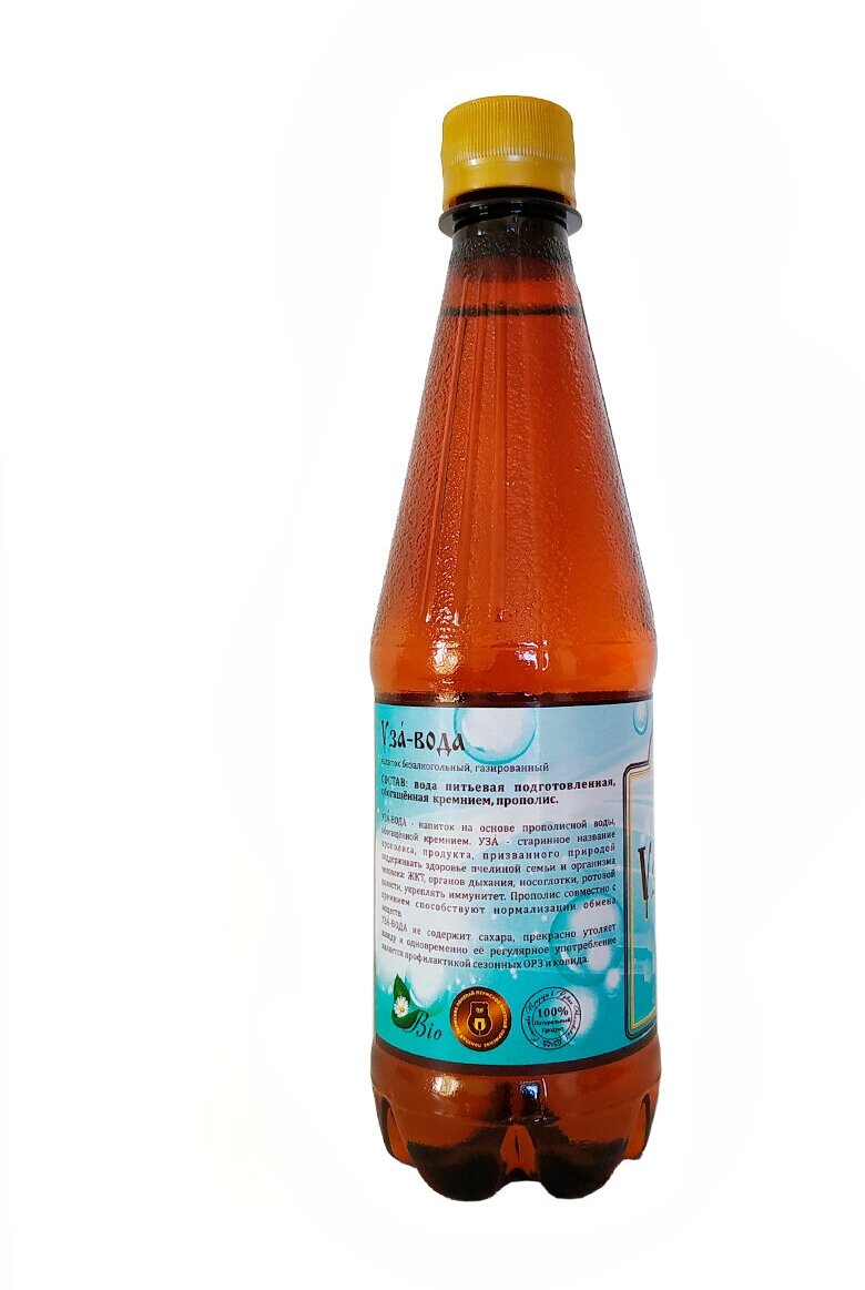 Напиток безалкогольный "Узá-вода" с прополисом газированный Промёд 500 мл - фотография № 2