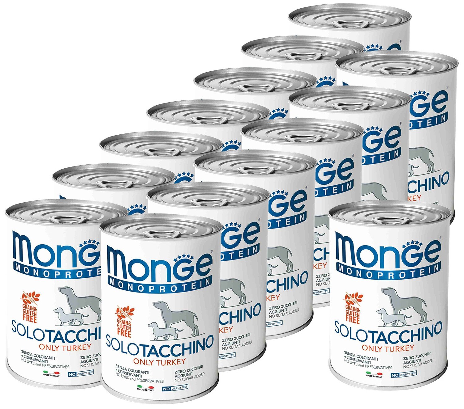 Monge Dog Monoprotein Solo консервы для собак паштет из индейки 400г х 14 шт.