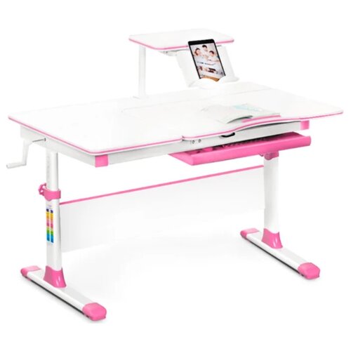 фото Стол mealux evo-40 lite 120x70 см белый/розовый