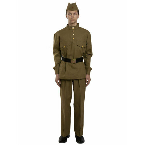 костюм солдата с прямыми брюками 9323 140 см Гимнастерка с прямыми брюками детская