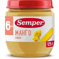 Semper - пюре манго, 6 мес, 125 гр