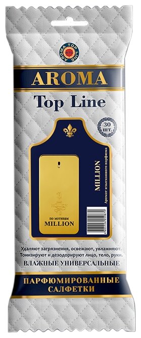 Салфетки влажные Aroma-Topline 30шт с ароматом мужского парфюма One Million