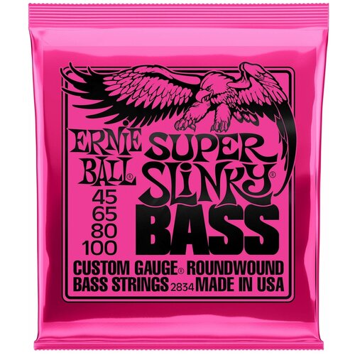 ernie ball 2814 струны для бас гитары super slinky flatwound bass 45 65 80 100 Струны для бас-гитары Ernie Ball 2834