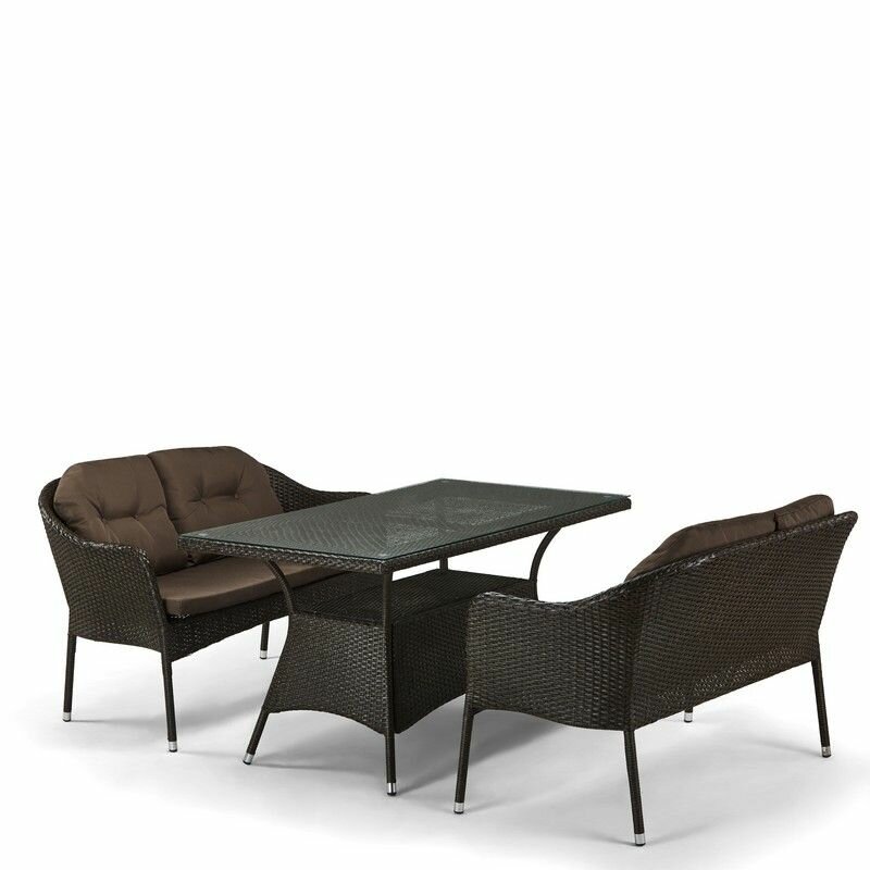 Комплект плетеной мебели Афина T198A/S54A-W53 Brown