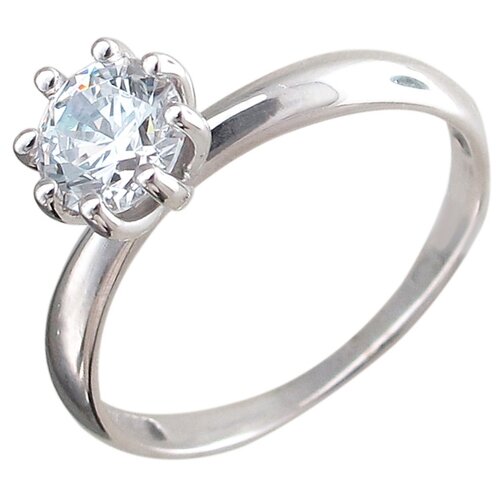 фото Эстет кольцо с 1 фианитом из серебра 01к154861, размер 16