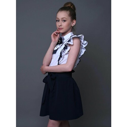 Школьная форма , блуза и юбка, классический стиль, размер 146, черный
