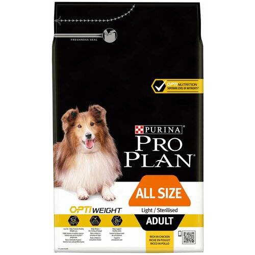 Сухой корм для собак Pro Plan для всех пород при склоннности к набору веса с курицей 3 кг х 2шт