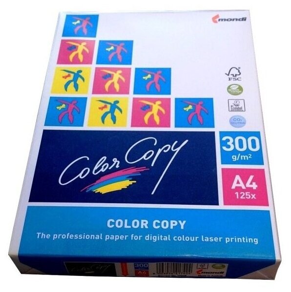 Бумага для цветной лазерной печати Color Copy формат А4, 300г/кв. м (125 листов)