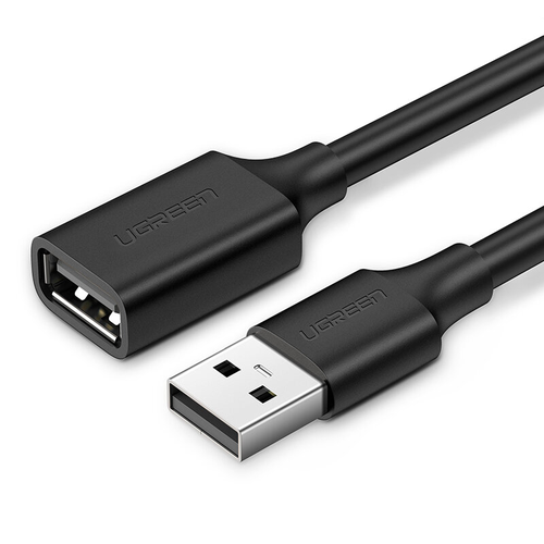 Кабель UGREEN US103 (10315) USB 2.0 A Male to A Female Cable. Длина: 1,5 м. Цвет: черный kebiss usb to usb extension cable type a male to male usb extender for radiator hard disk webcom camera usb cable extens