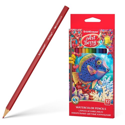 Карандаши ArtBerry Акварельные шестигранные 12 цветов+кисть