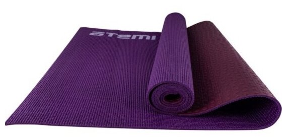Коврик для йоги и фитнеса Atemi , AYM01DB, ПВХ, 173x61x0,6 см, двусторонний, фиолетовый