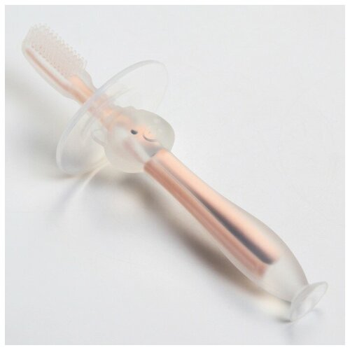 Детская зубная щетка, силиконовая, с ограничителем, цвет розовый 5 шт детская силиконовая зубная щётка с ручкой