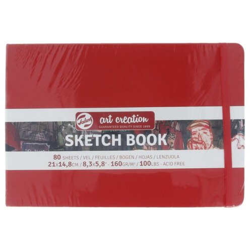 ArtCreation Блокнот для зарисовок 140 гм2 А5- 148 х 21 см твердый переплет 80 л красный пейзаж 9314205M 55814833422 3133₽