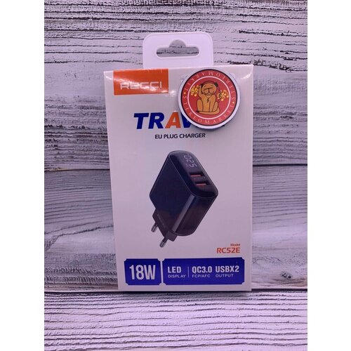 Зарядное устройство 2usb LEd RECCI TRAVEL 18W PD3.0 RC-52e зарядное устройство для телефона 18w