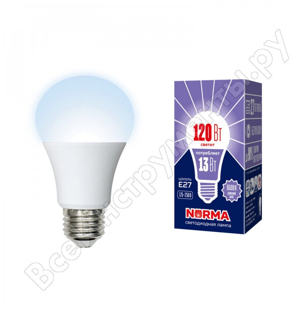Volpe NORMA ЛОН A60 E27 13W(1150lm) 6500K 6K матовая 60x110 LED-A60-13W/DW/E27/FR/NR