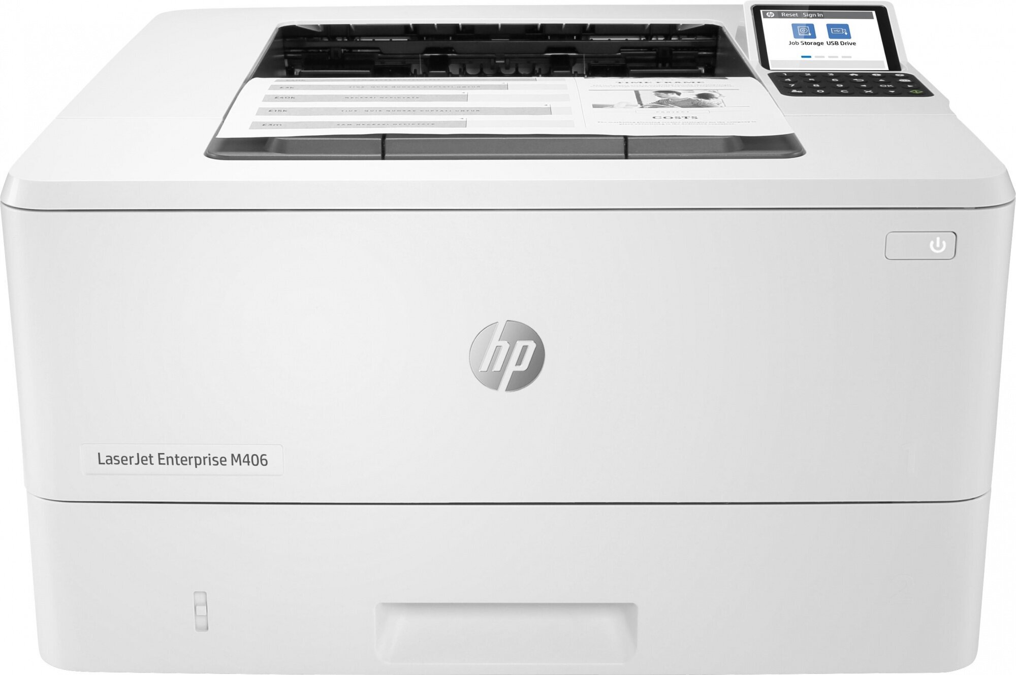Принтер HP LaserJet Enterprise M406dn белый/черный (3pz15a)