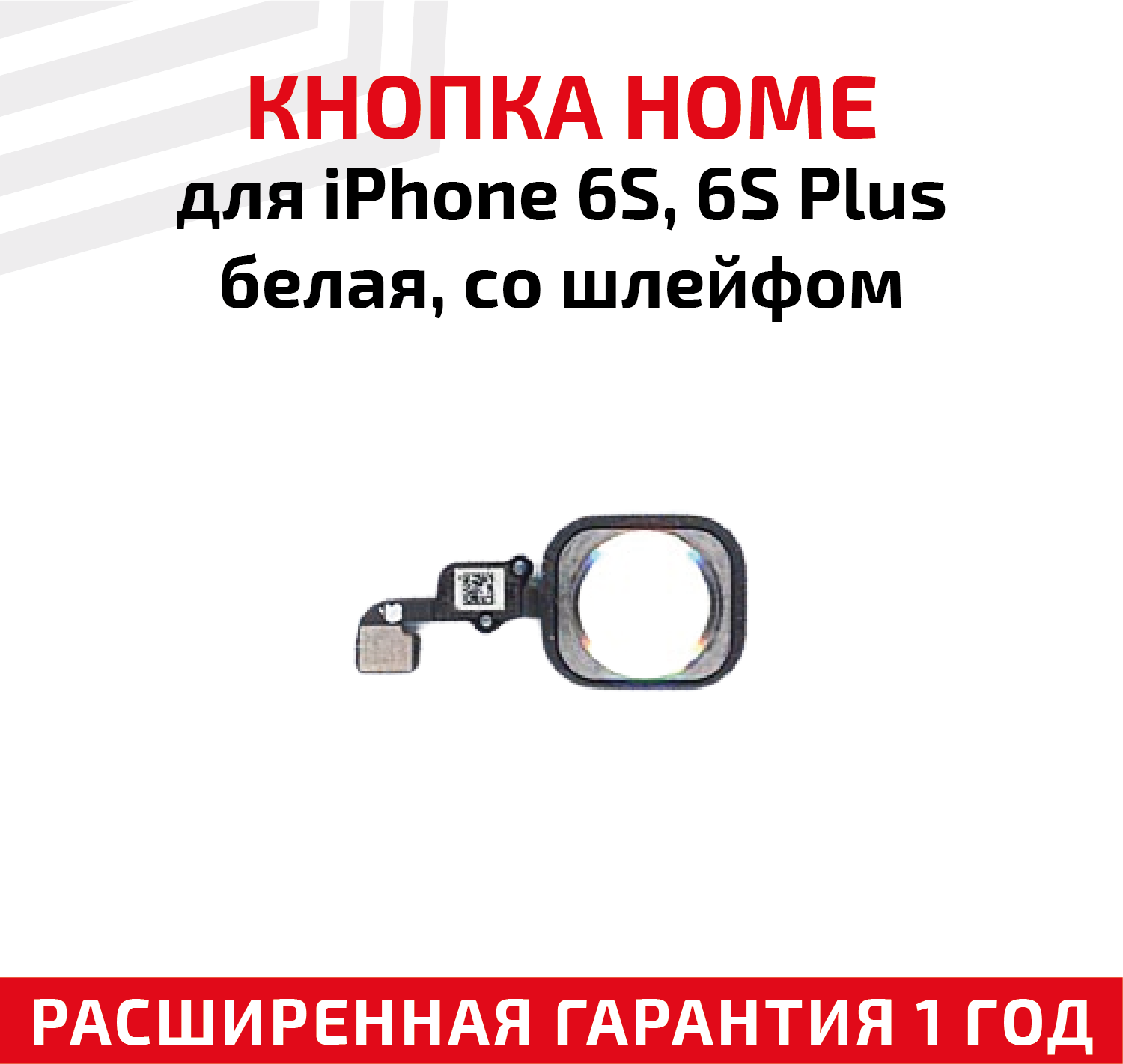 Кнопка HOME в сборе с механизмом и шлейфом для мобильного телефона (смартфона) Apple iPhone 6S, 6S Plus, белая