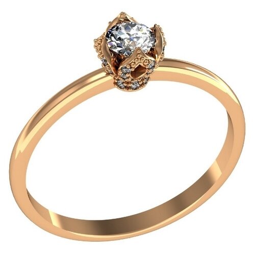 фото Приволжский ювелир кольцо с 31 фианитом из серебра с позолотой 282186-fa11, размер 18
