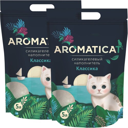 AROMATICAT классика наполнитель силикагелевый для туалета кошек (5 + 5 л) aromaticat aromaticat силикагелевый наполнитель яблоневый сад 3 л